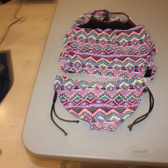 Multi Color 2 Pcs Justice Tankini Swimsuit Size 14 - Picture 5 of 10